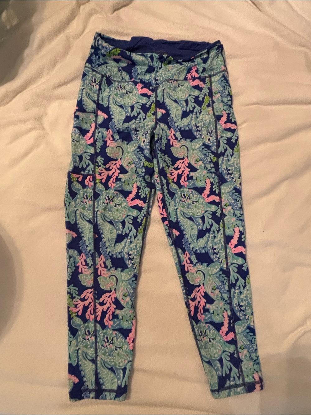 Lilly Pulitzer Navy Leggings with Pink & Mint Paisley Print